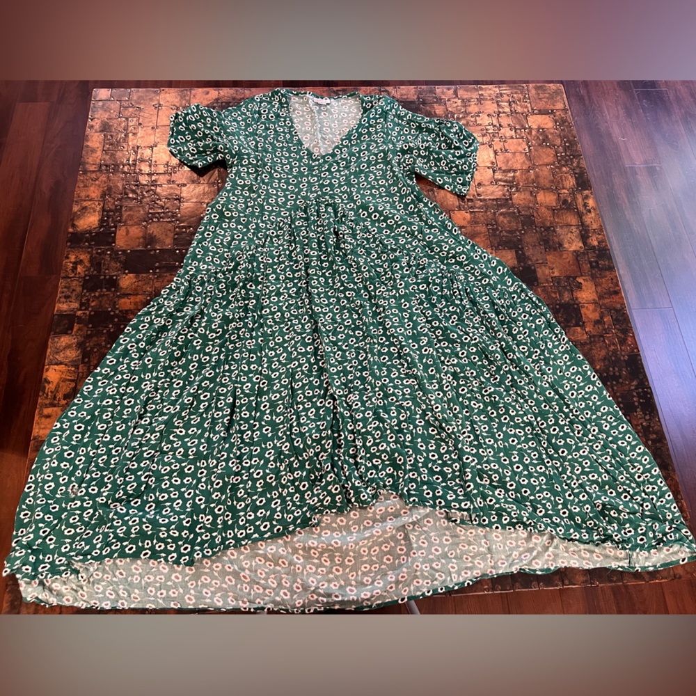 Avenue Teal and White Floral Dress